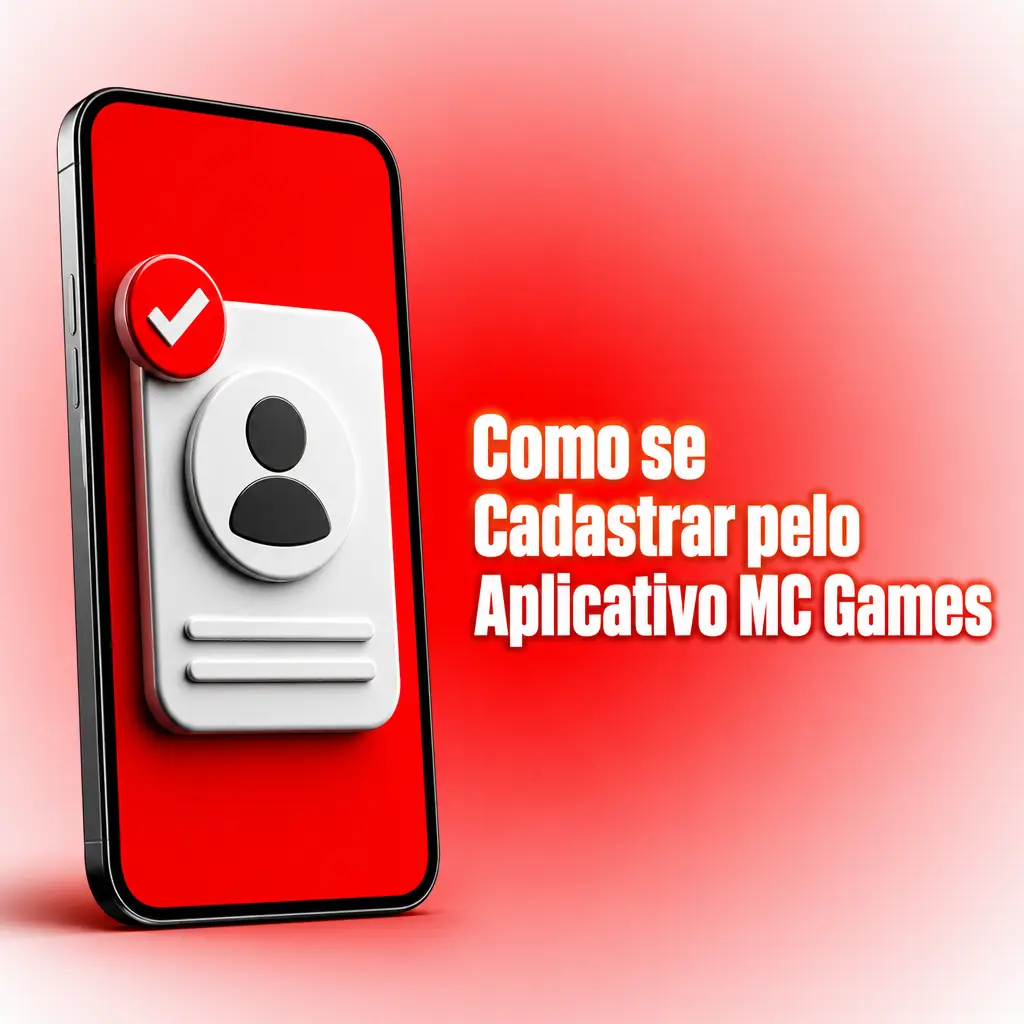 Tela de cadastro no aplicativo MC Games mostrando as etapas para criar conta e ativar bônus de boas-vindas