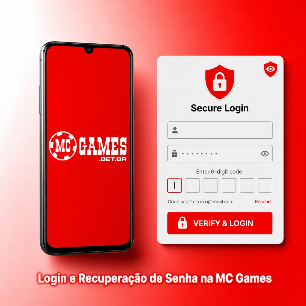 Tela de login da MC Games com campos para usuário e senha e opção de recuperação de senha