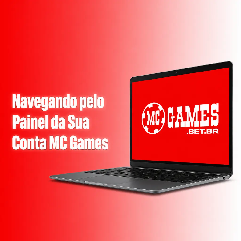 Painel da conta MC Games com opções de depósito, saque, histórico de apostas, promoções e verificação de perfil